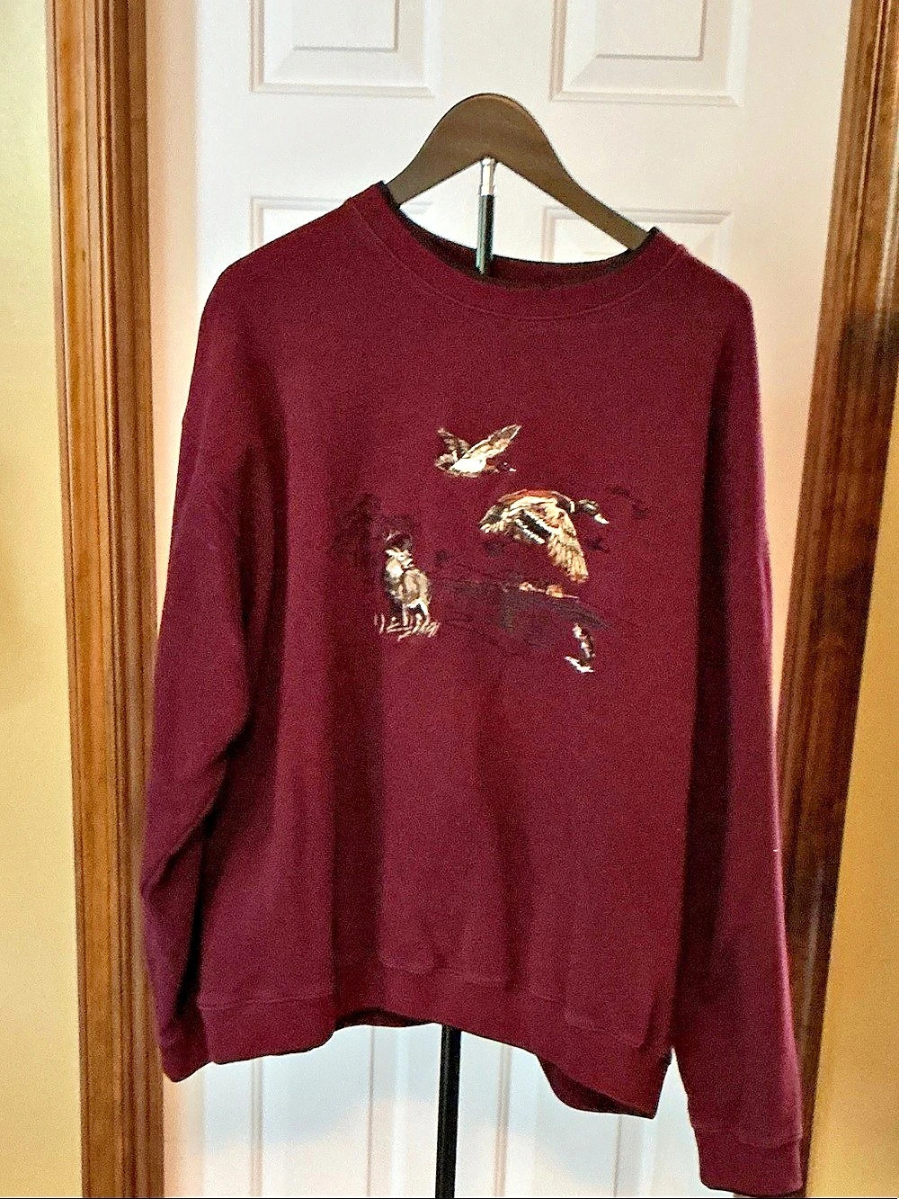 croft & barrow Men's Embroidered Sweatshirt XL Burgundy